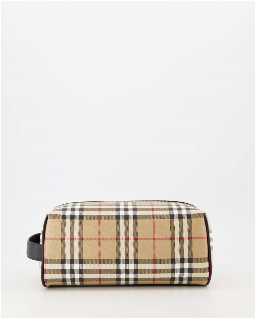Pochettes Trousse de toilette à carreaux Burberry Beige Homme