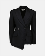 Vestes Veste blazer asymétrique Alexander McQueen Noir Femme