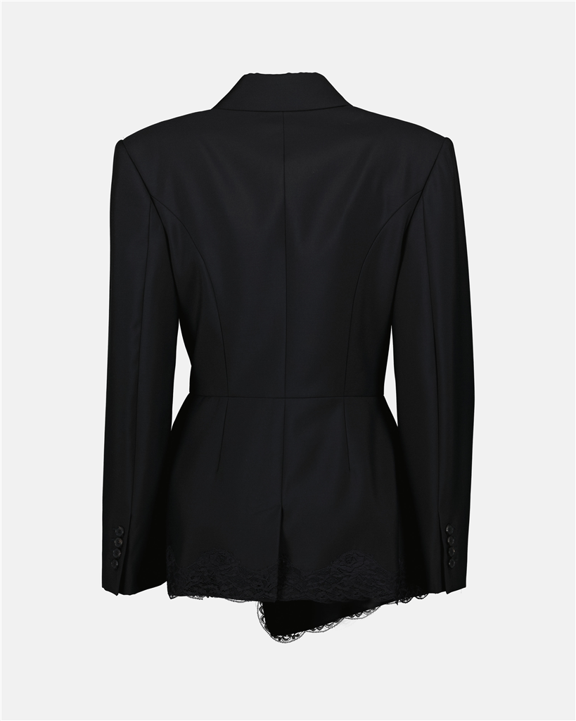 Vestes Veste blazer asymétrique Alexander McQueen Noir Femme