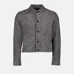 Veste en cuir gris