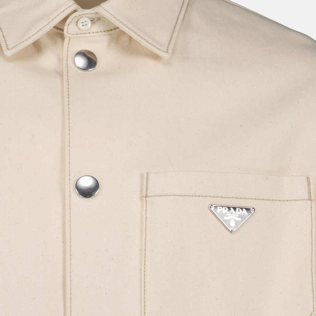 셔츠 Veste en denim Prada 베이지 Homme