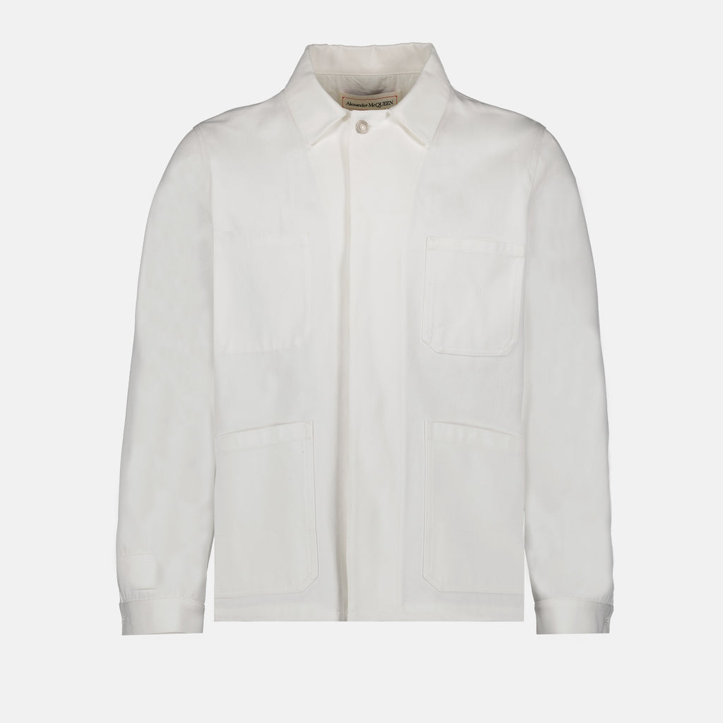 Vestes Veste en denim Alexander McQueen Blanc Homme
