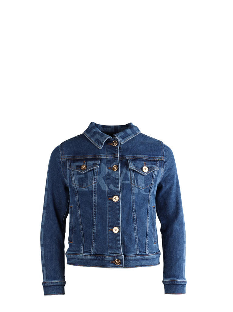 Bekleidung Veste en denim Greca Versace Blau Kinder