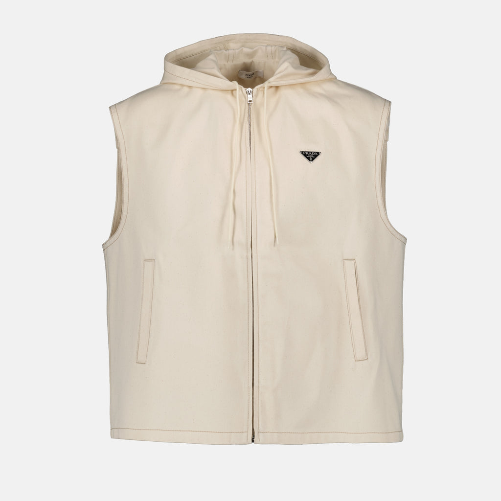 재킷 Veste en denim Prada 베이지 Homme