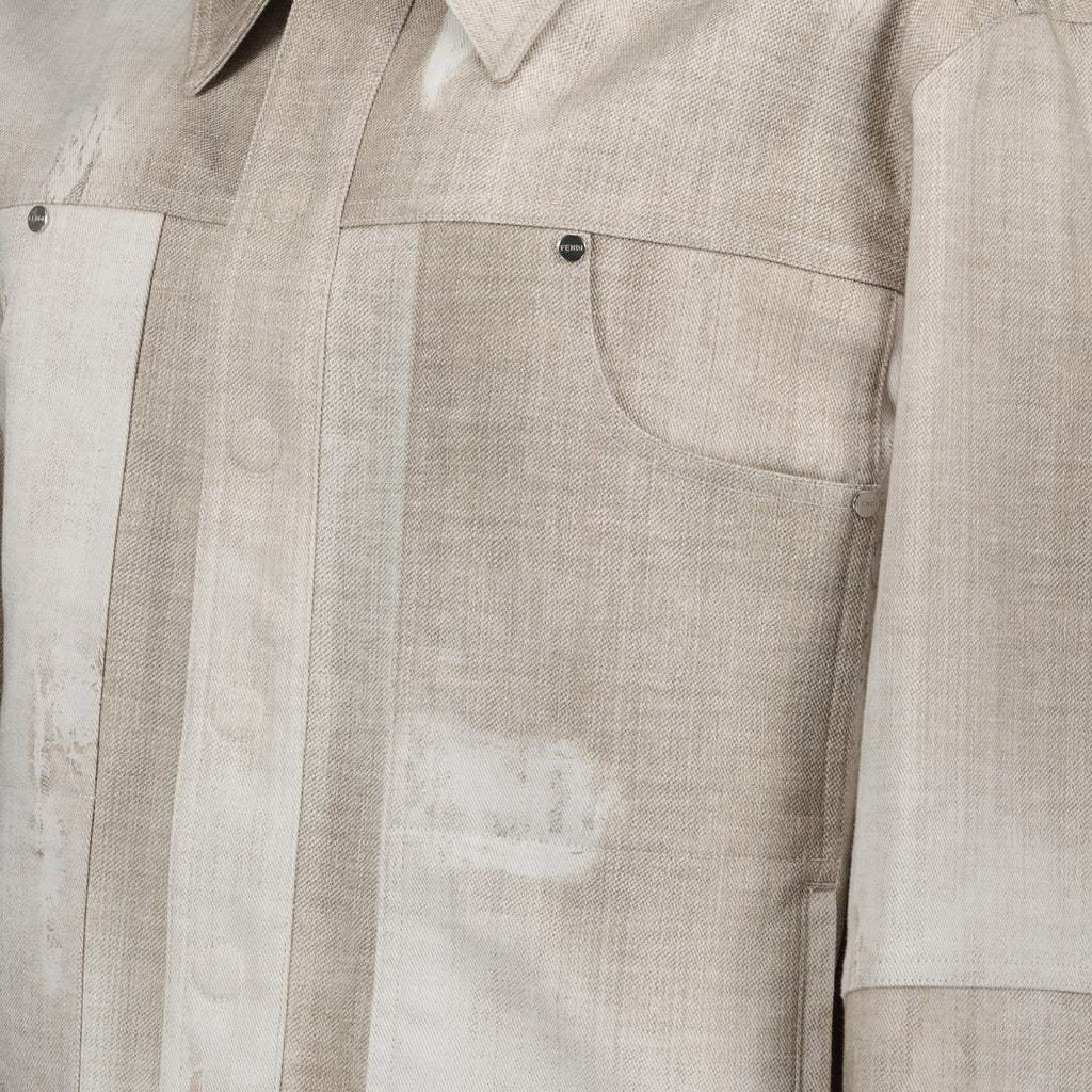 Giacche Veste en jeans Fendi Beige Homme