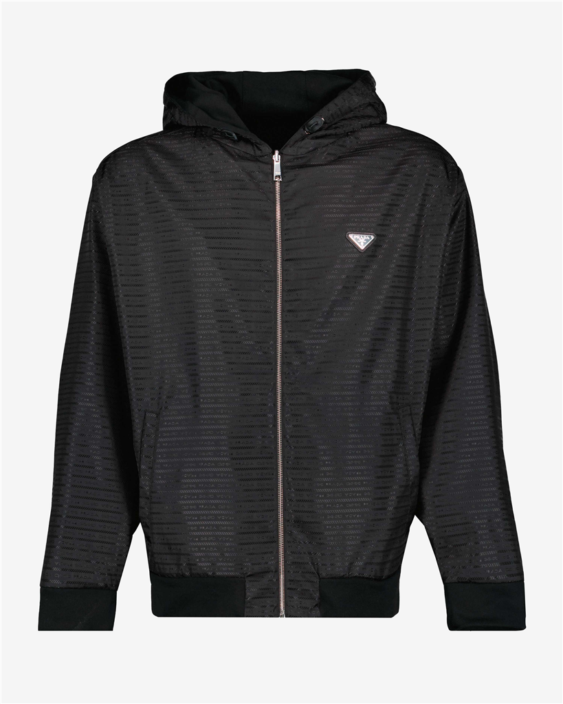 Moletons Veste à logo triangle Prada Preto Homme