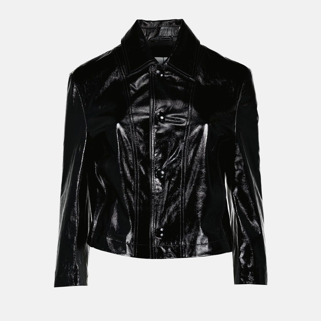 Veste en vinyle noir