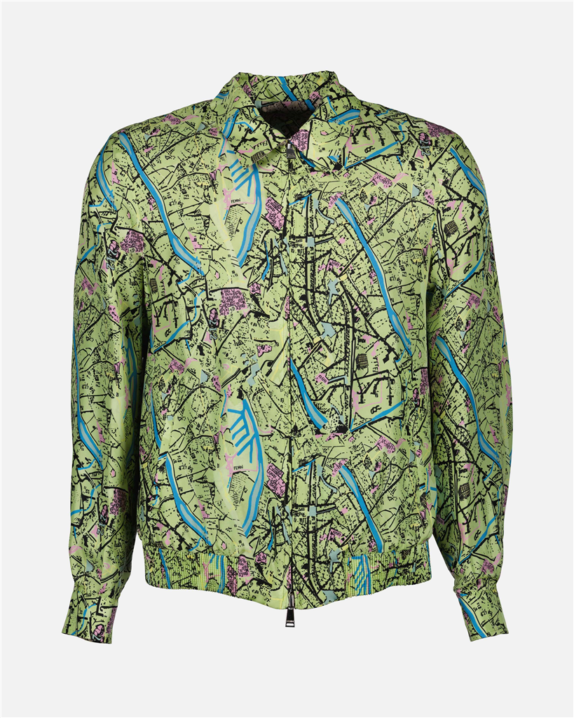 Jaquetas Fendi Map Jacket Fendi Verde Homens
