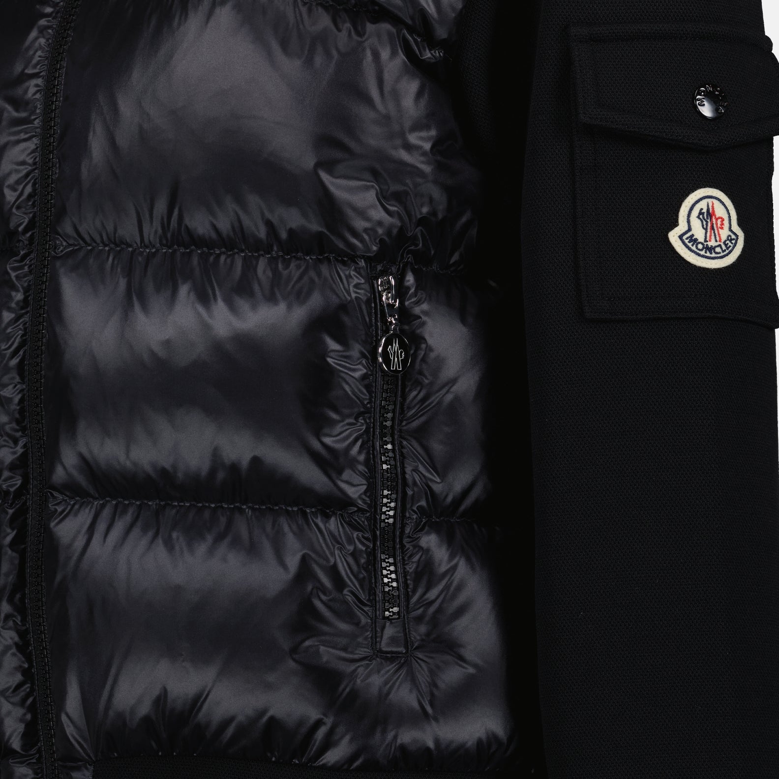 Vestes Veste bi-matière Moncler Noir Femme